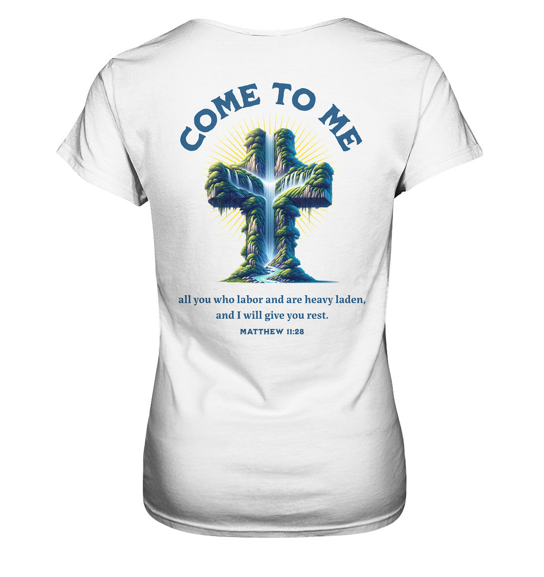 Mt 11,28 - Come to me - Rückenprint - Ladies Premium Shirt