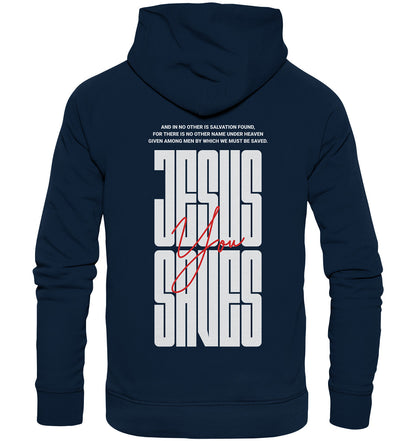 Apg 4,12 - JESUS SAVES You - Rückenprint - Superflausch-Hoodie
