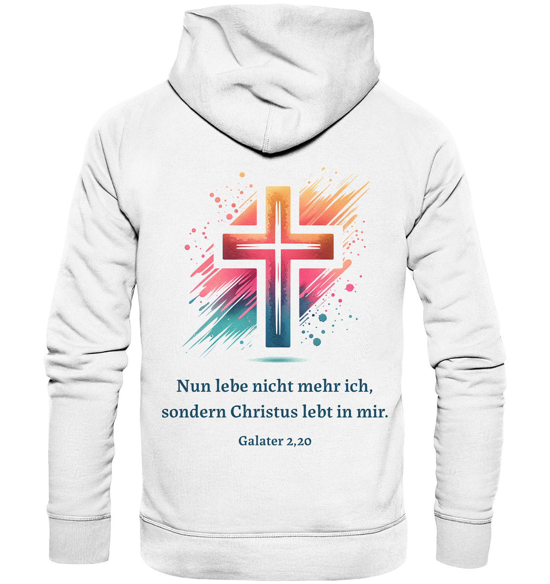 Gal 2,20 - Christus in mir - Rückenprint - Organic Hoodie