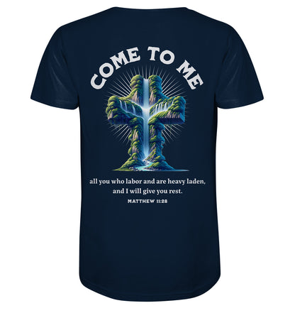 Mt 11,28 - Come to me - Rückenprint - Organic Shirt