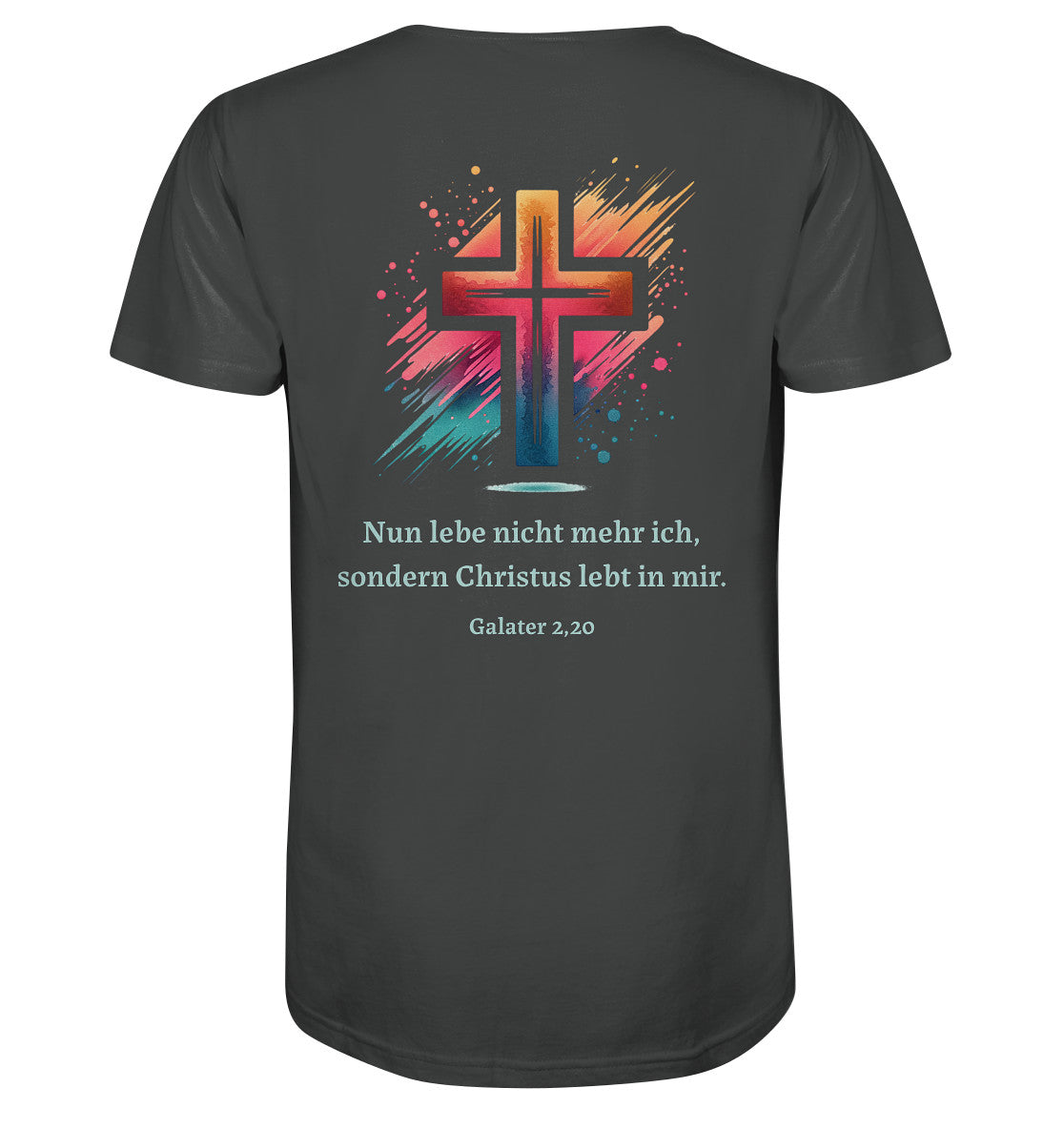 Gal 2,20 - Christus in mir - Rückenprint - Organic Shirt