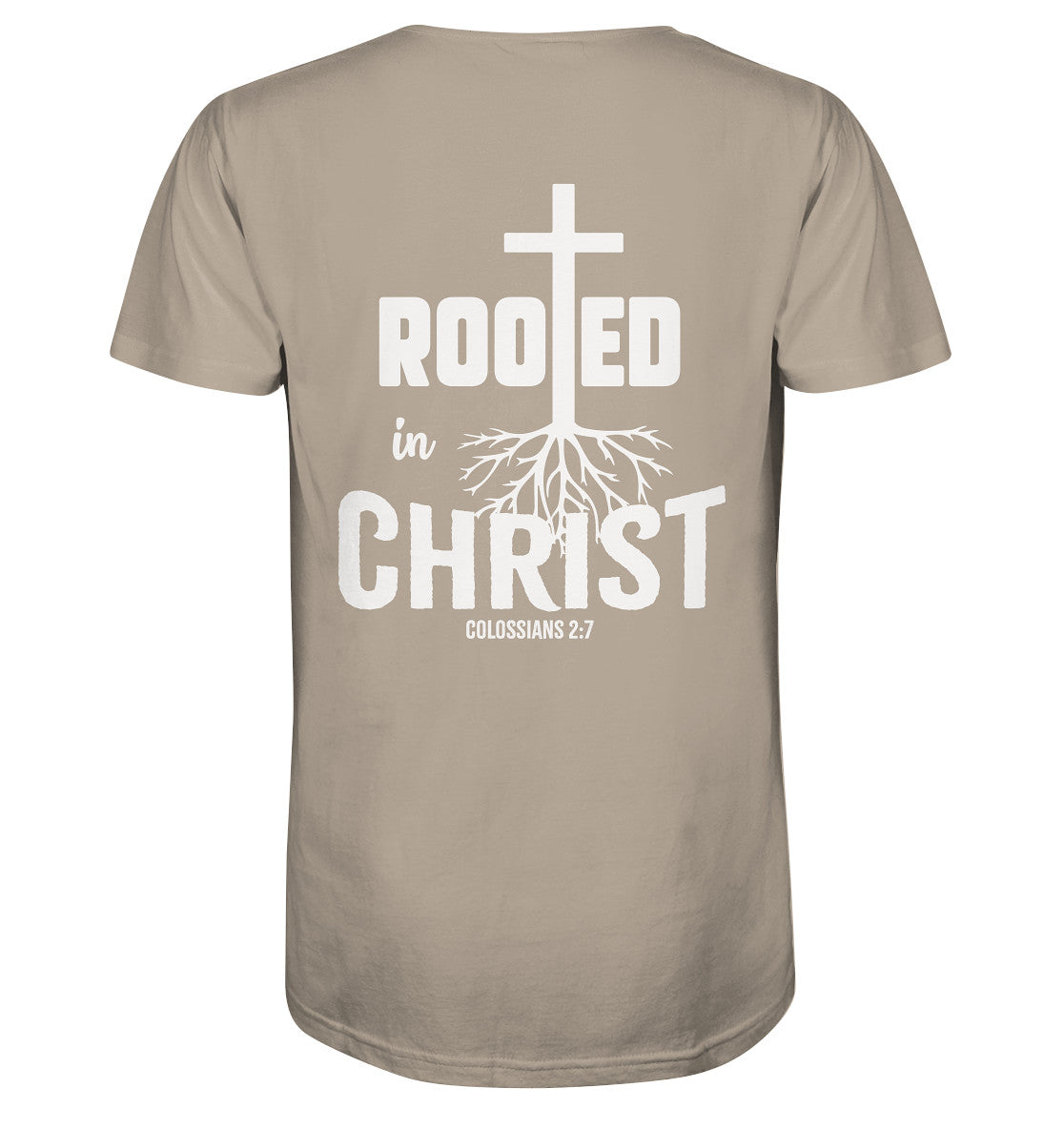 Kol 2,7 - Rooted in Christ - Organic Shirt