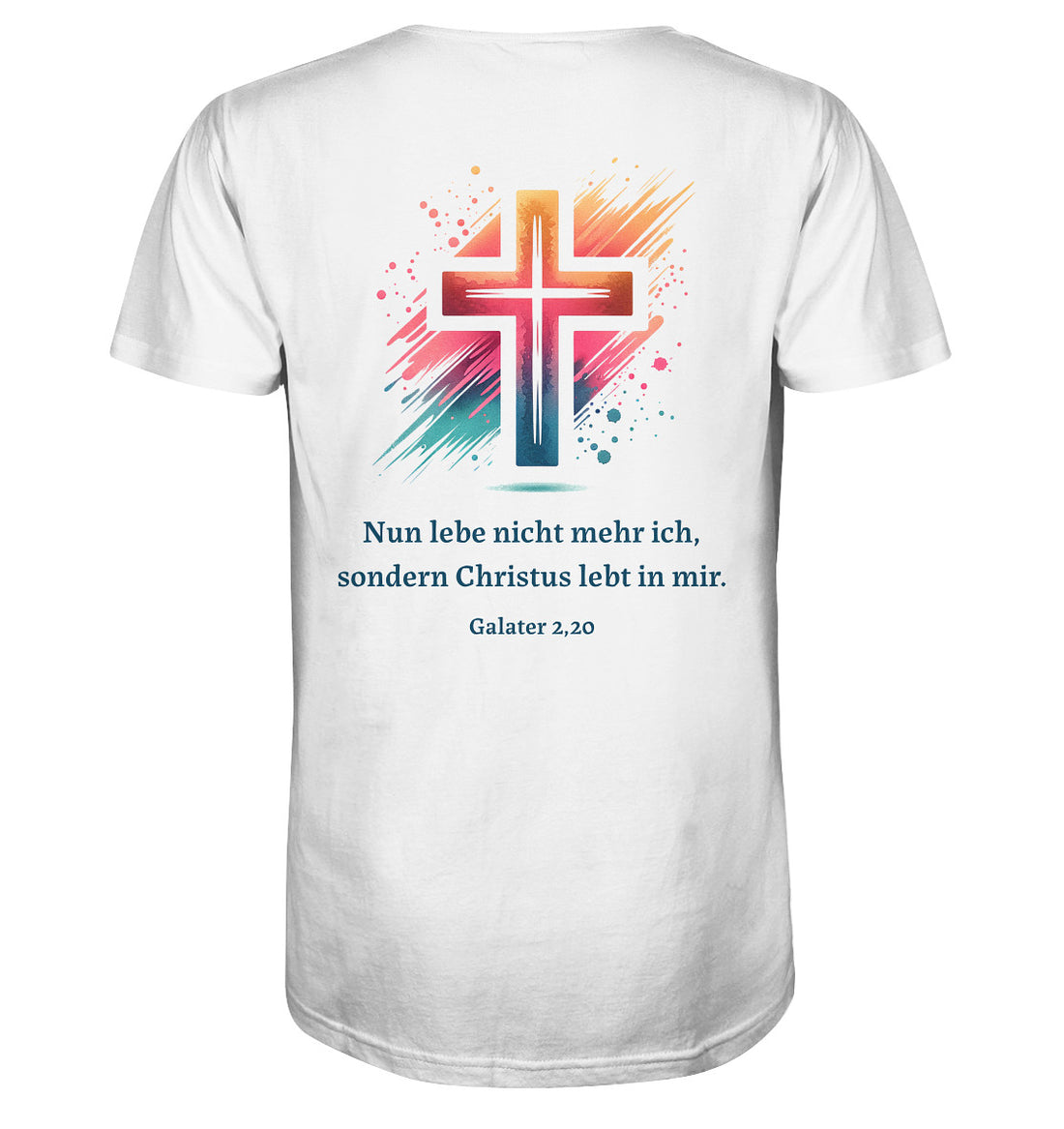 Gal 2,20 - Christus in mir - Rückenprint - Organic Shirt