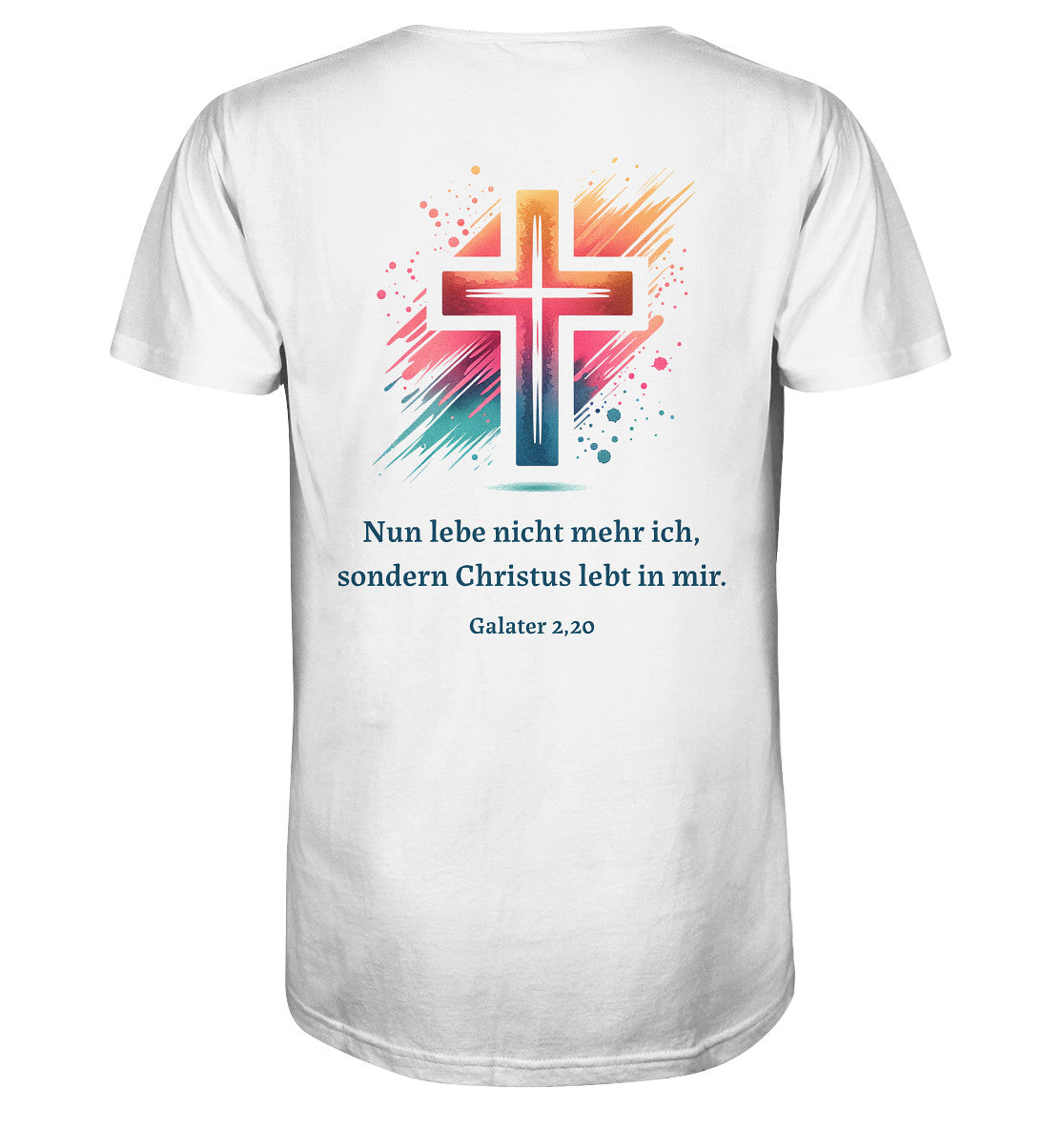 Gal 2,20 - Christus in mir - Rückenprint - Organic Shirt
