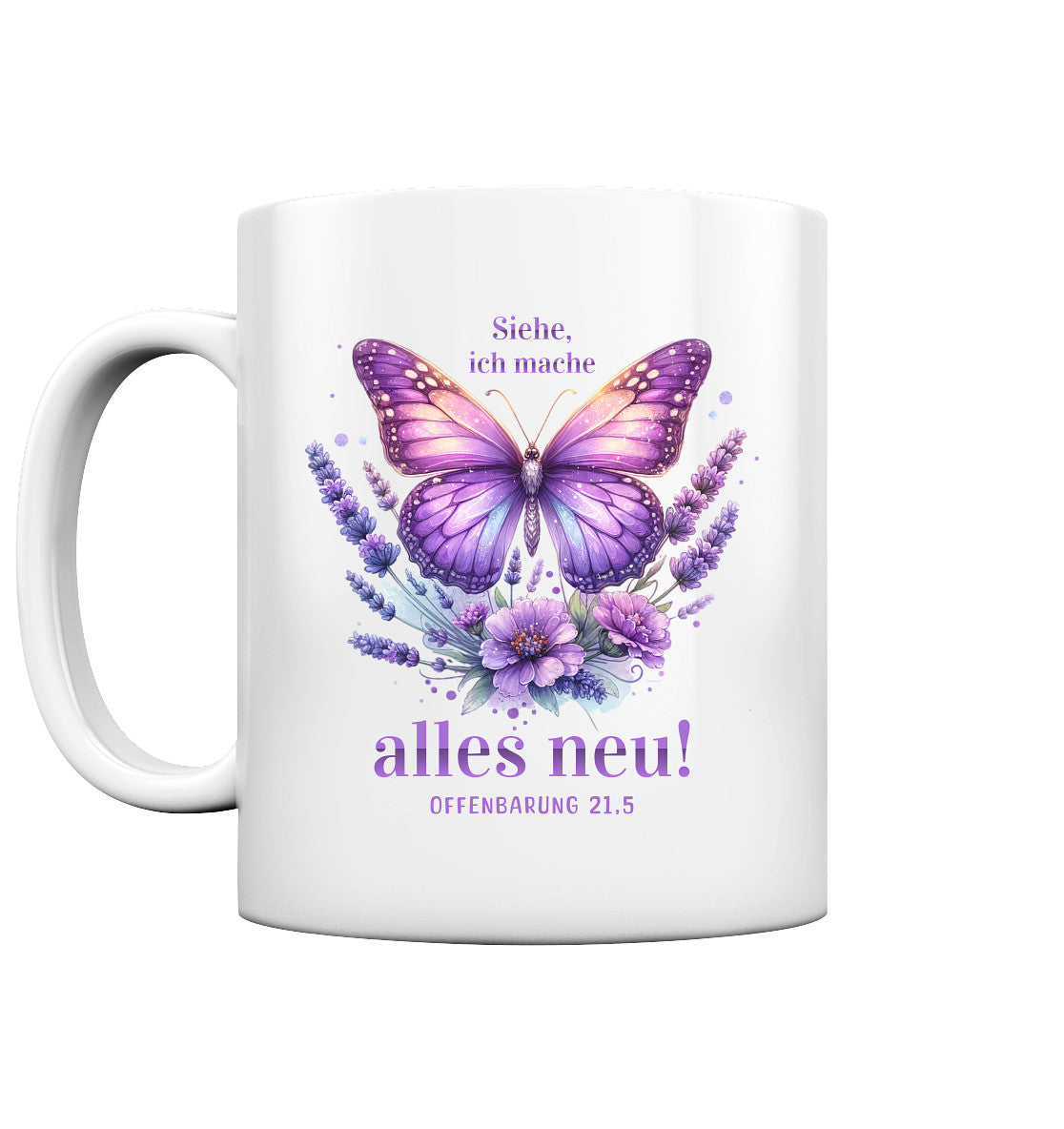 Offb 21,5 - alles neu - Schmetterling - Tasse glossy
