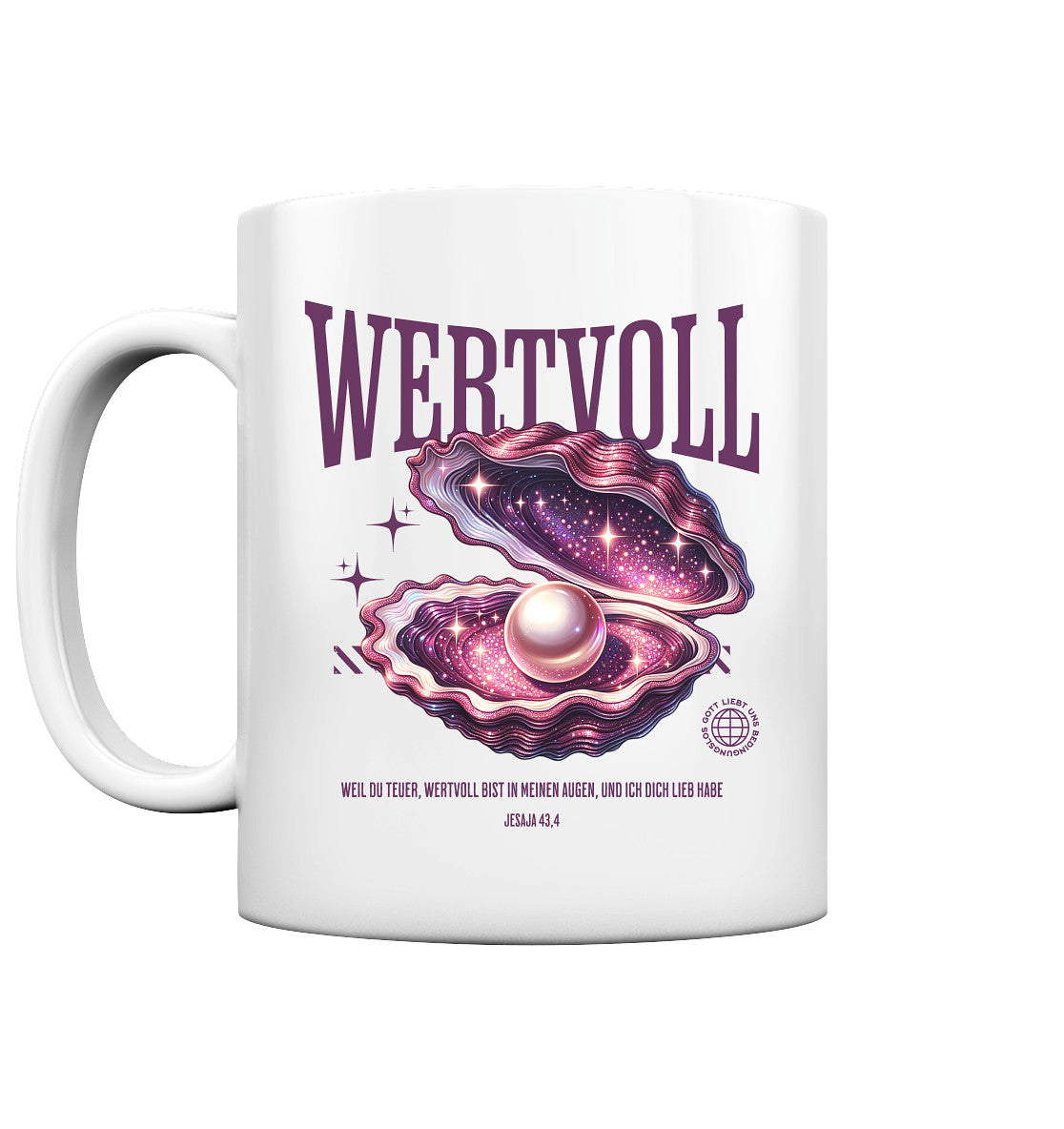 Jes 43,4 - WERTVOLL - burgundy - Tasse glossy