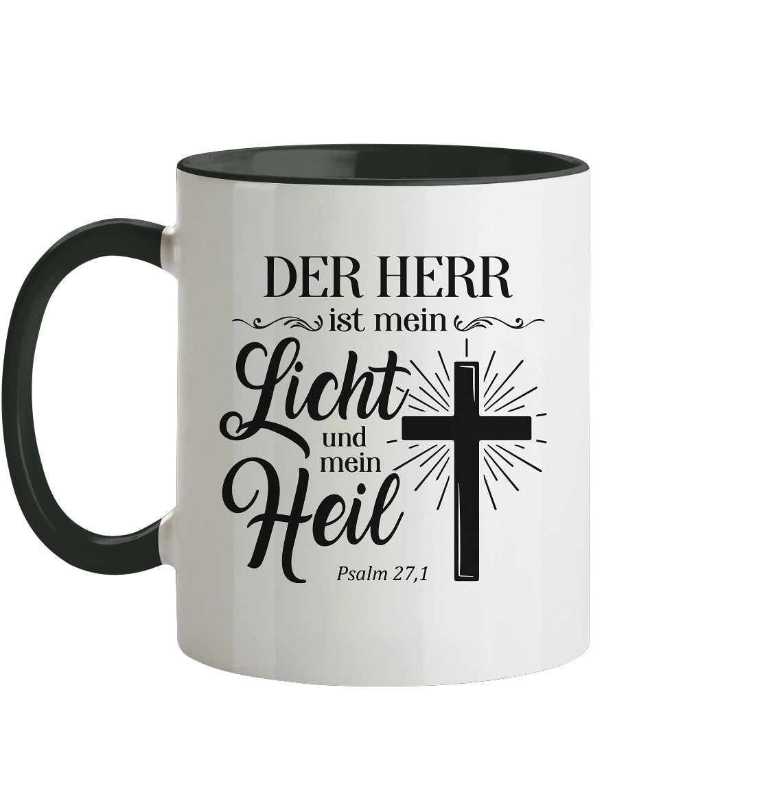 Ps 27,1 - Der HERR ist mein Licht &amp; mein Heil(2) - Tasse zweifarbig