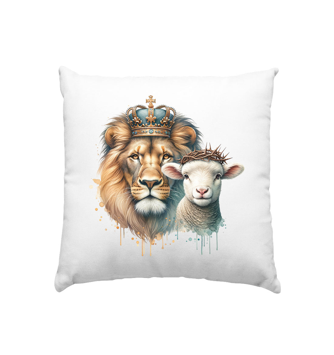 1.Petr 1,19 / Offb 5,5 - Löwe & Lamm - Kissen 40x40cm