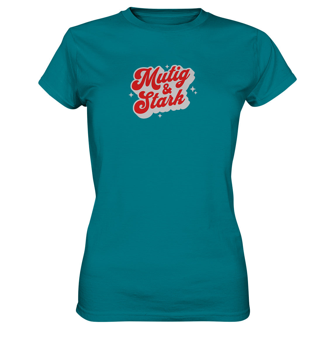 Jos 1,6-9 - mutig &amp; stark - Brustprint - Ladies Premium Shirt