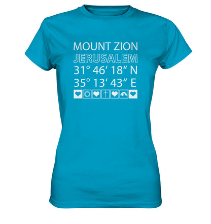 Joel 3,5 - Mount Zion - Brustprint - Ladies Premium Shirt