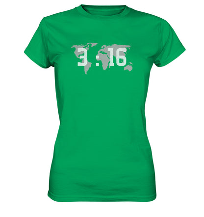 Joh 3,16 - World - weiß - Ladies Premium Shirt