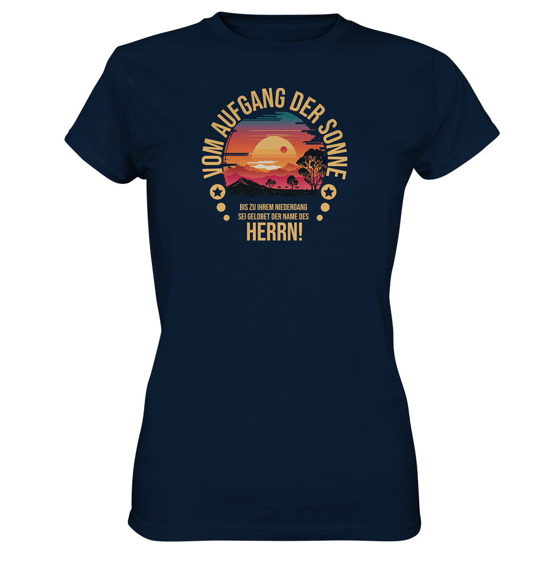 Ps 113,3 - Vom Aufgang der Sonne - Brustprint - Ladies Premium Shirt
