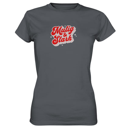 Jos 1,6-9 - mutig &amp; stark - Brustprint - Ladies Premium Shirt