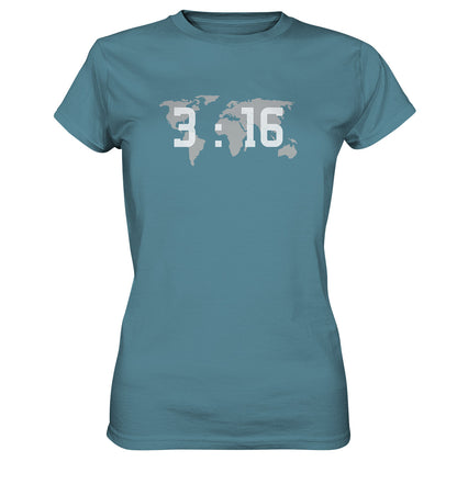 Joh 3,16 - World - weiß - Ladies Premium Shirt