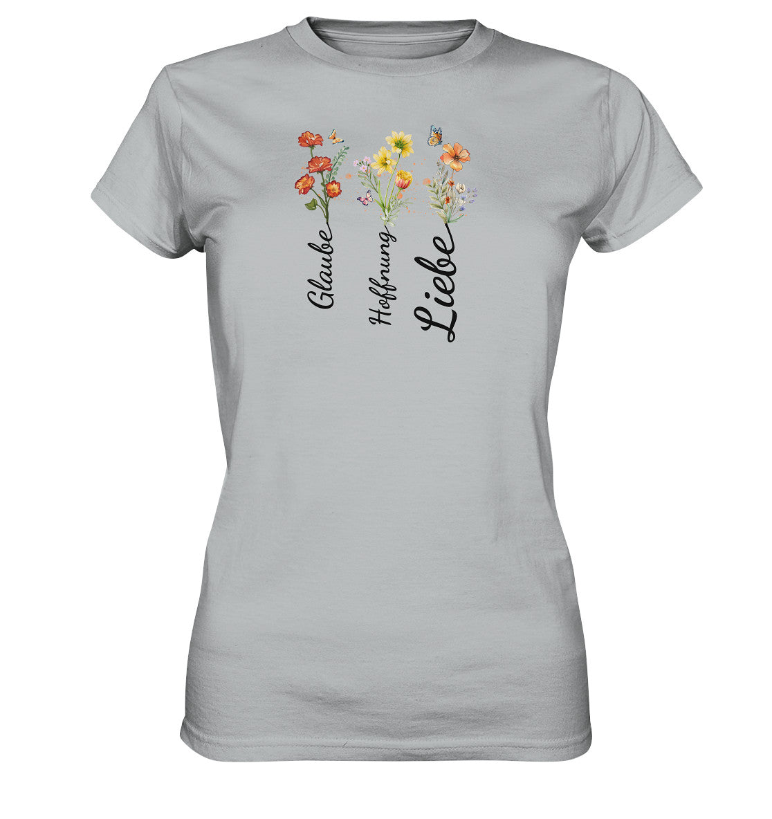1.Kor 13,13 - Glaube, Hoffnung, Liebe - Brustprint - Ladies Premium Shirt - LW