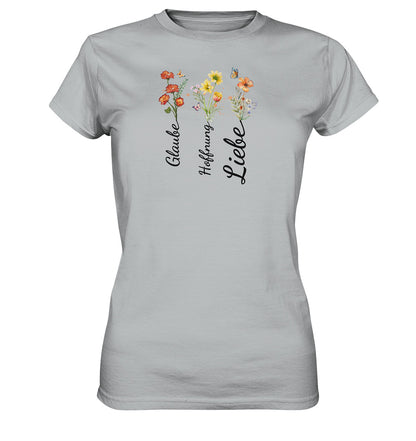 1.Kor 13,13 - Glaube, Hoffnung, Liebe - Brustprint - Ladies Premium Shirt - LW
