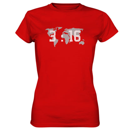 Joh 3,16 - World - weiß - Ladies Premium Shirt