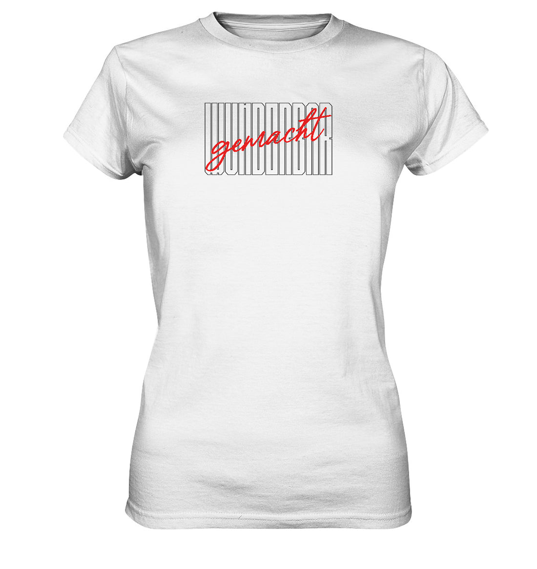 Ps 139,14 - wunderbar gemacht - Brustprint - Ladies Premium Shirt