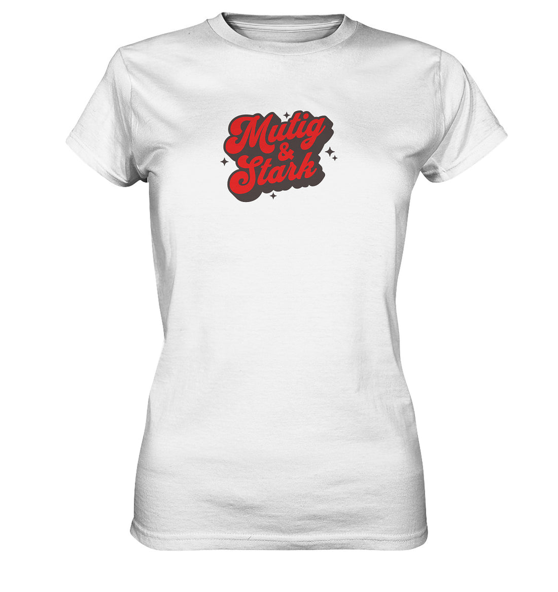 Jos 1,6-9 - mutig &amp; stark - Brustprint - Ladies Premium Shirt