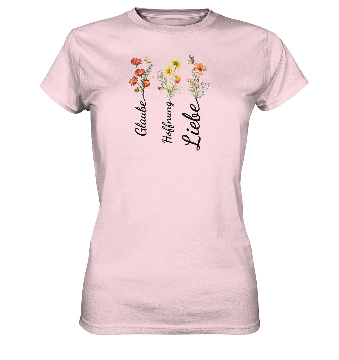 1.Kor 13,13 - Glaube, Hoffnung, Liebe - Brustprint - Ladies Premium Shirt - LW
