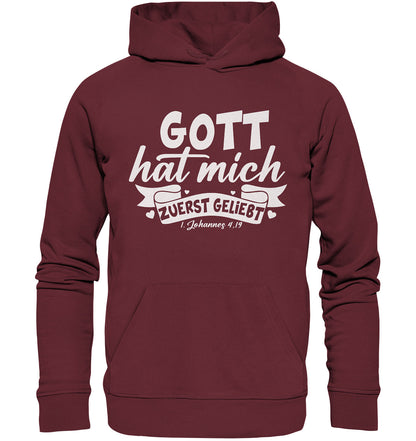 1.Joh 4,19 - Zuerst geliebt(2) - Organic Basic Hoodie