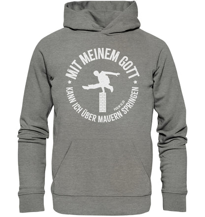 Ps 18,30 - Über Mauern springen - Organic Hoodie