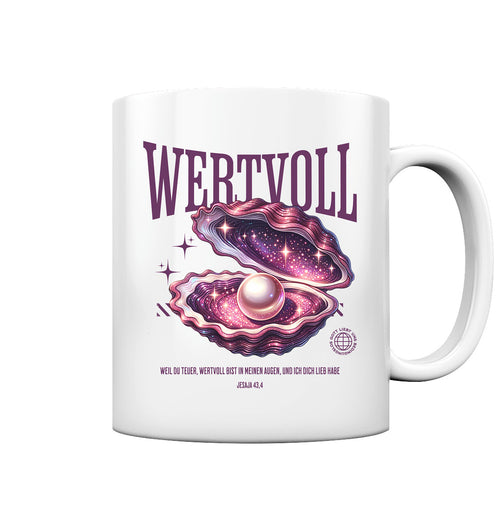 Jes 43,4 - WERTVOLL - burgundy - Tasse glossy