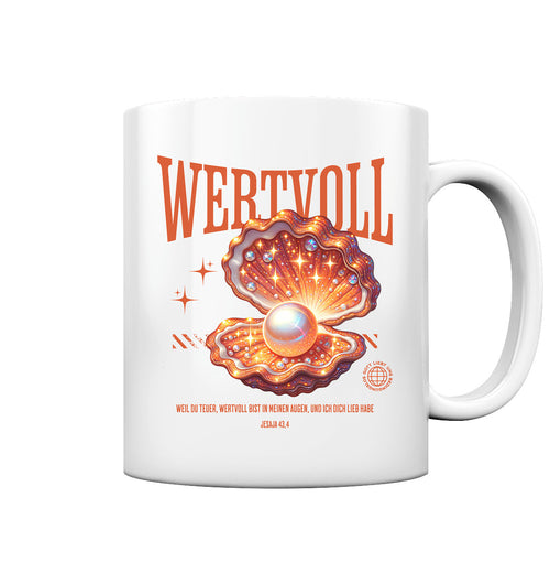 Jes 43,4 - WERTVOLL - orange - Tasse glossy
