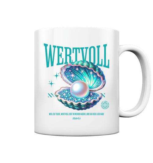 Jes 43,4 - WERTVOLL - türkis - Tasse glossy