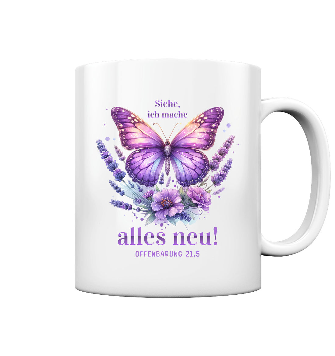Offb 21,5 - alles neu - Schmetterling - Tasse glossy