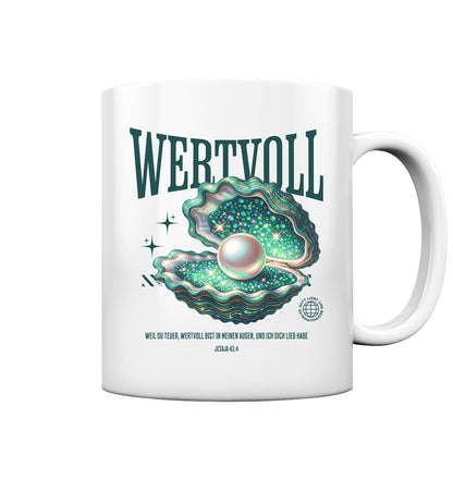Jes 43,4 - WERTVOLL - emerald green - Tasse glossy
