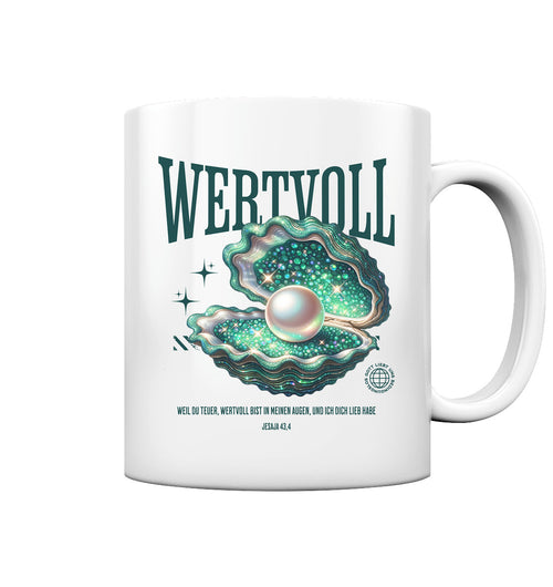Jes 43,4 - WERTVOLL - emerald green - Tasse glossy