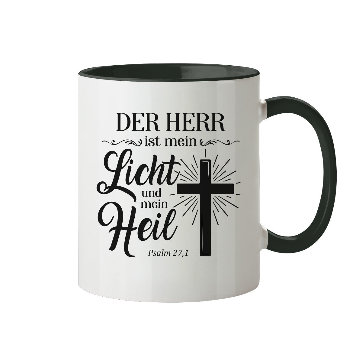 Ps 27,1 - Der HERR ist mein Licht &amp; mein Heil(2) - Tasse zweifarbig