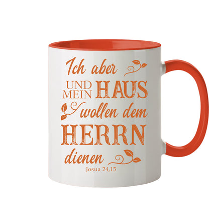 Jos 24,15 - Mein Haus - Tasse zweifarbig