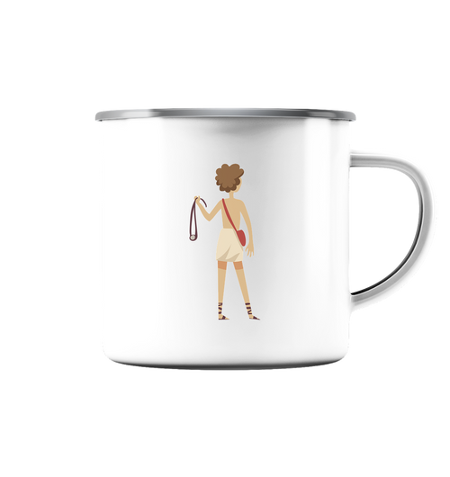 1.Sam 17 - David gegen Goliath - Tasse - Emaille Tasse (Silber)