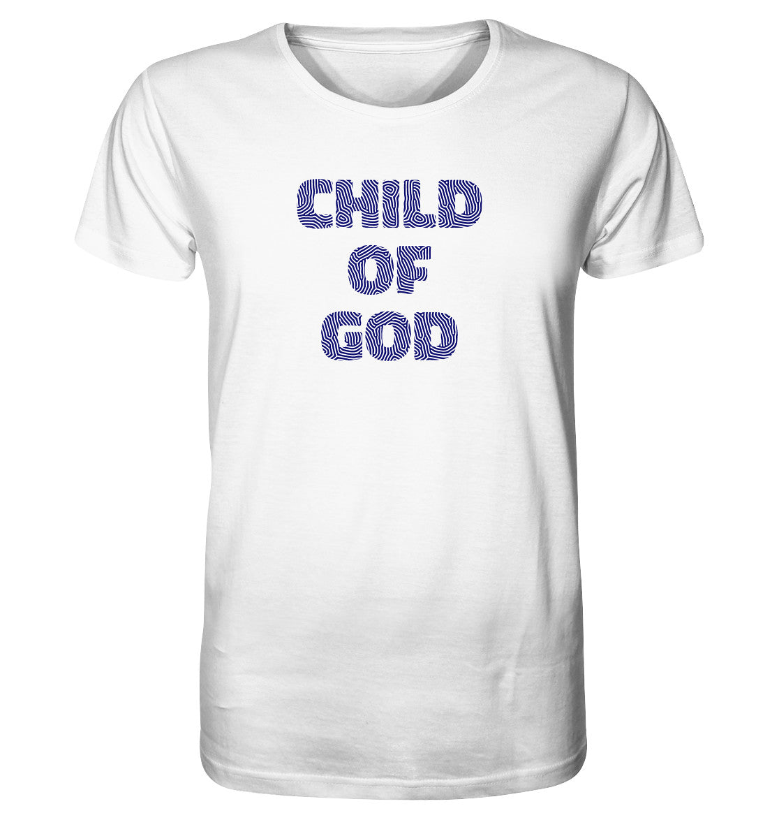 Joh 1,12 / Gal 3,26 - Child of God - Fingerprint dunkelblau - Organic Shirt